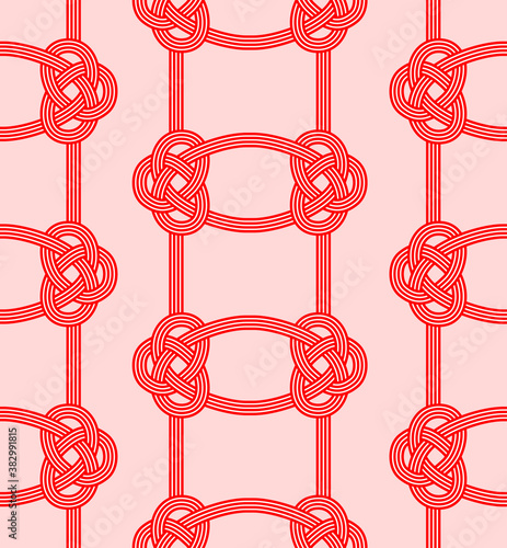 Japanese Red Knot Vector Seamless Pattern