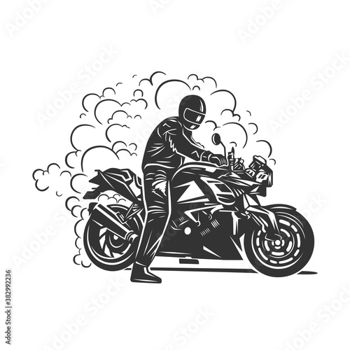 Biker club vintage label.