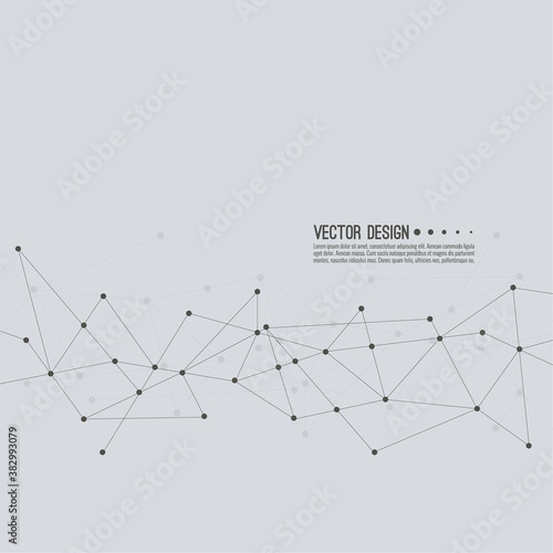 Abstract plexus technology futuristic network background. Vector illustration with lines and particles.