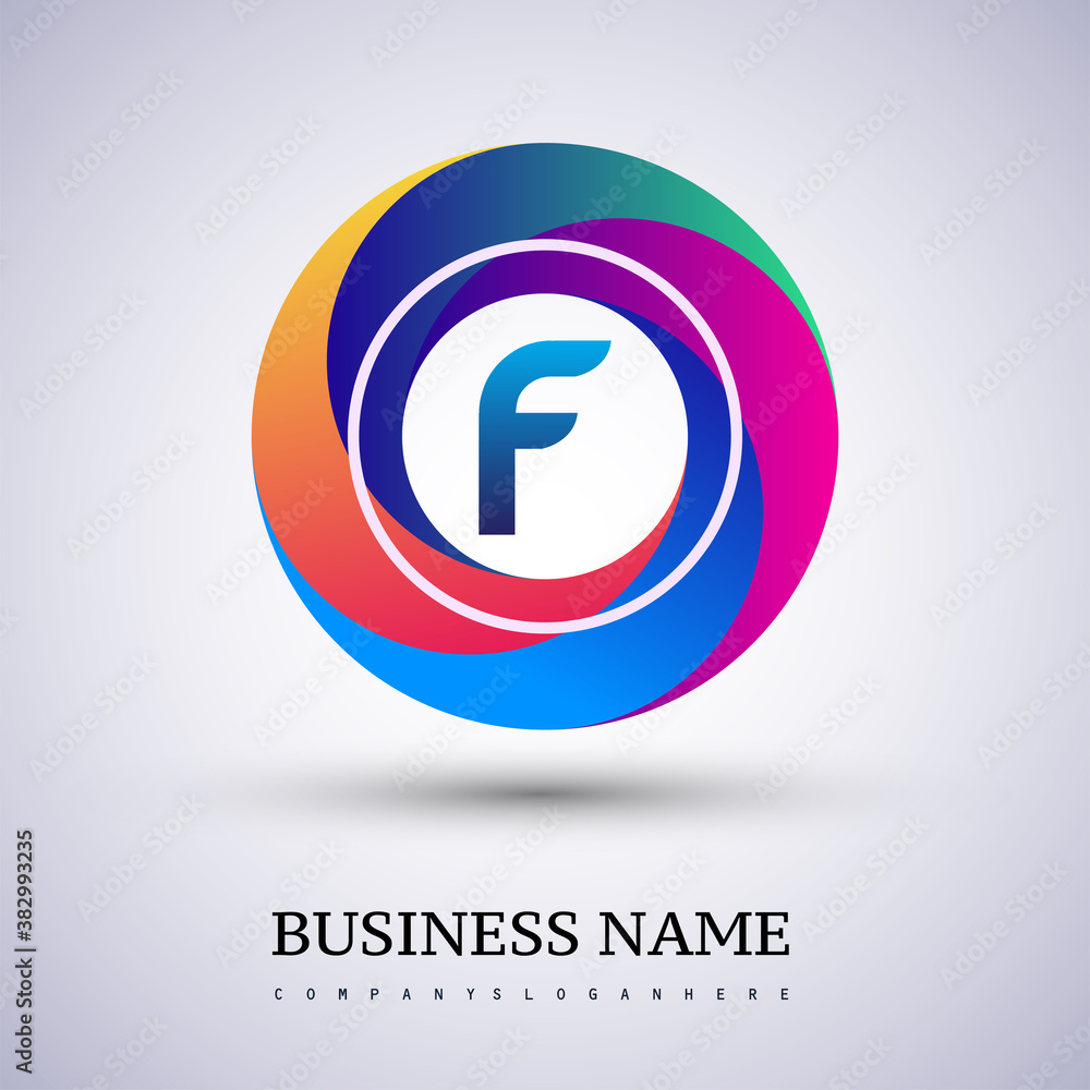 Letter F logo with colorful splash background, letter combination logo design for creative industry, web, business and company. Letter F logo with colorful splash background, letter combination logo design for creative industry, web, business and company.