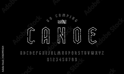 Narrow sans serif font in the style of handmade graphic