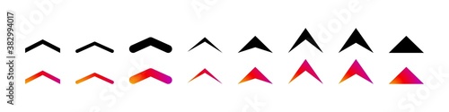 swipe up icon vector button. scroll arrow pointing up. drag to read learn more. isolated white background. internet graphic concept. modern shape line.