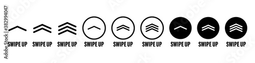 swipe up icon vector button. scroll arrow pointing up. drag to read learn more. isolated white background. internet graphic concept. modern shape line.