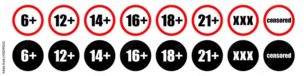 age limit, restriction icon vector symbol. eighteen plus sign. internet xxx erotica, alcohol control isolated on white background age limit, restriction icon vector symbol. eighteen plus sign. internet xxx erotica, alcohol control isolated on white background