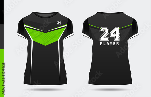 T-shirt sport template design for soccer, football and basketball. uniform in front and back view vector design.