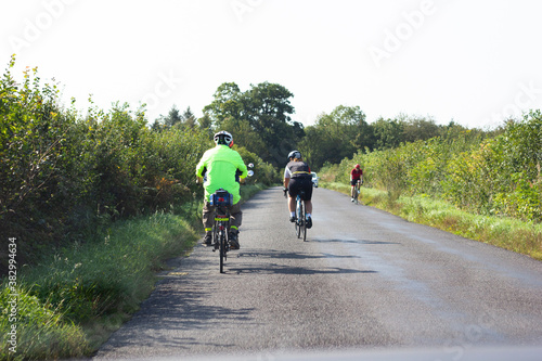 Cyclists on a beautiful country road