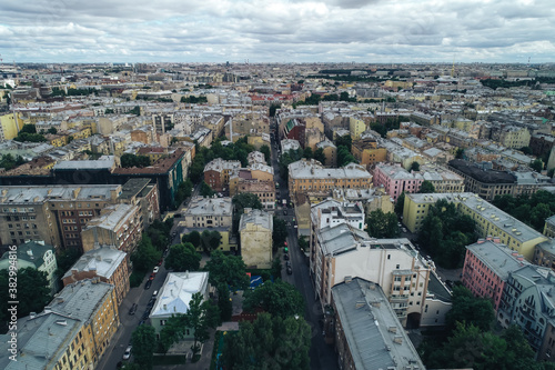 Aerial Townscape of Saint Petersburg City. Petrogradsky District