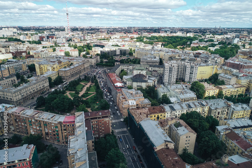 Aerial Townscape of Saint Petersburg City. Petrogradsky District photo