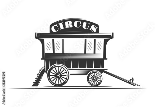 Circus wagon isolated on white background