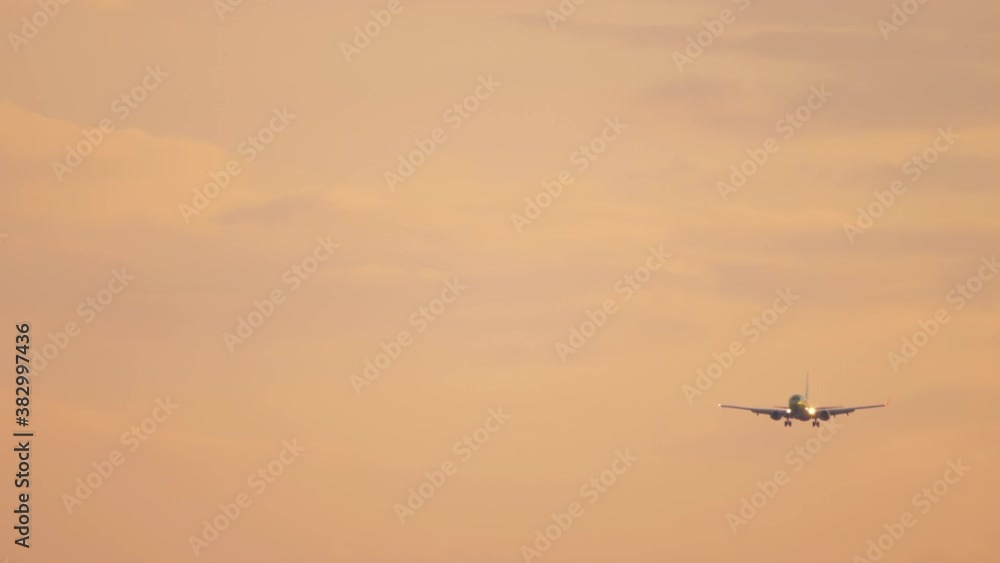 Airliner on final approach for landing Airliner on final approach for landing