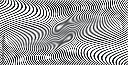 Abstract warped Diagonal Striped Background . Vector curved twisted slanting, waved lines texture

