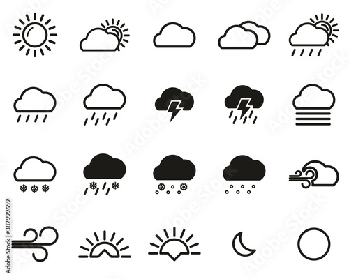 Weather Icons Black & White Set Big