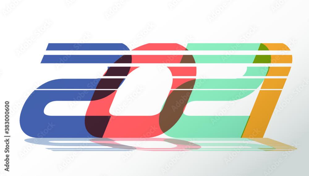 Obraz premium LOGO Happy new year 2021 text - Idea and Concept Vector illustration.