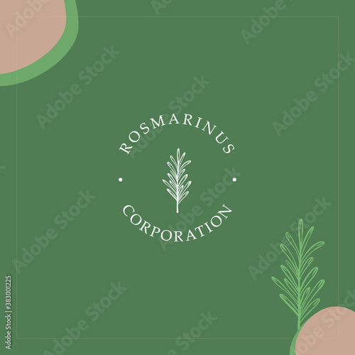 Rosemary logo. Rosmarinus logotype