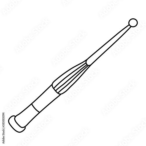Acupuncture pen. Doodle sketch hand drawn vector illustration on white background. Isolated outline. Alternative medicine.