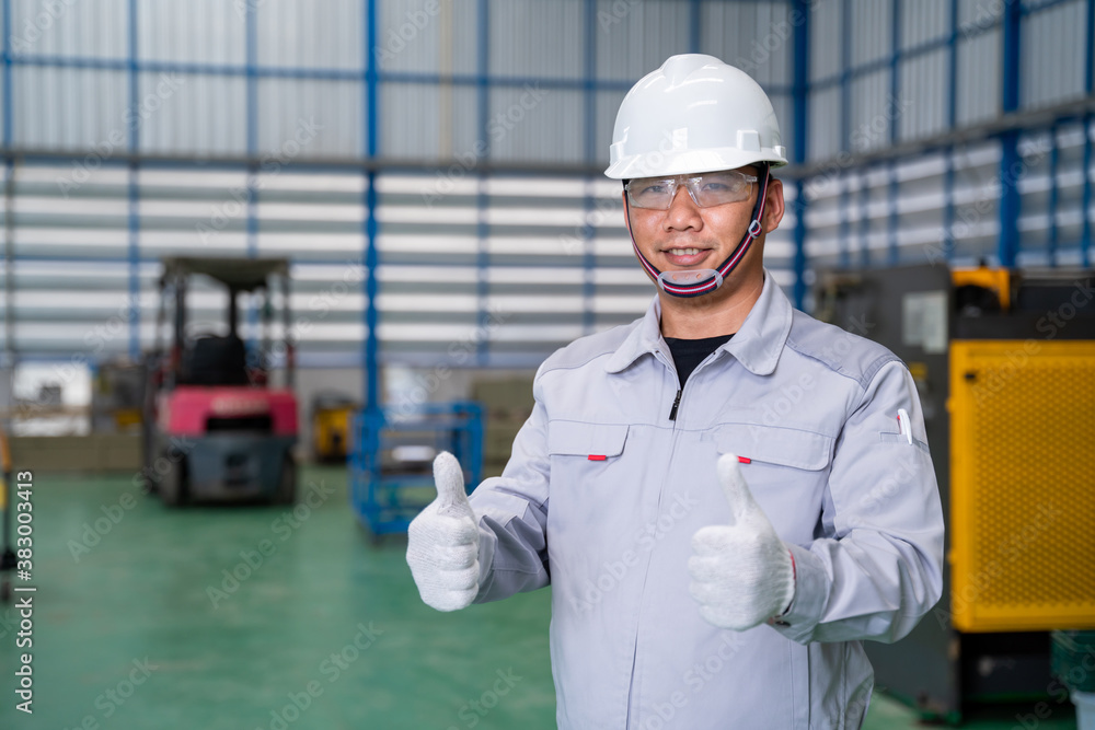 Portrait of manual asian man worker is standing show confidence with confident with working suite dress and safety helmet of high technology clean industry factory. Portrait of manual asian man worker is standing show confidence with confident with working suite dress and safety helmet of high technology clean industry factory.