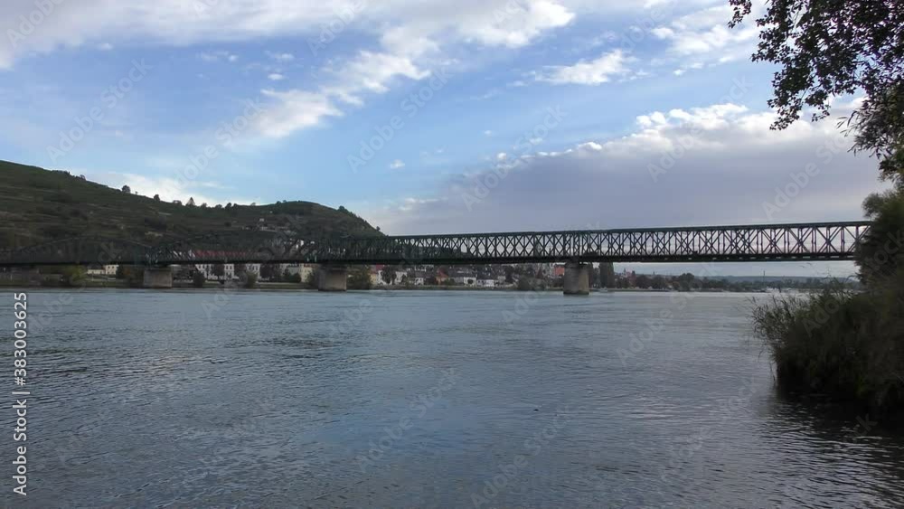 Old Mautern Bridge over the Danube river between Mautern and Stein Old Mautern Bridge over the Danube river between Mautern and Stein
