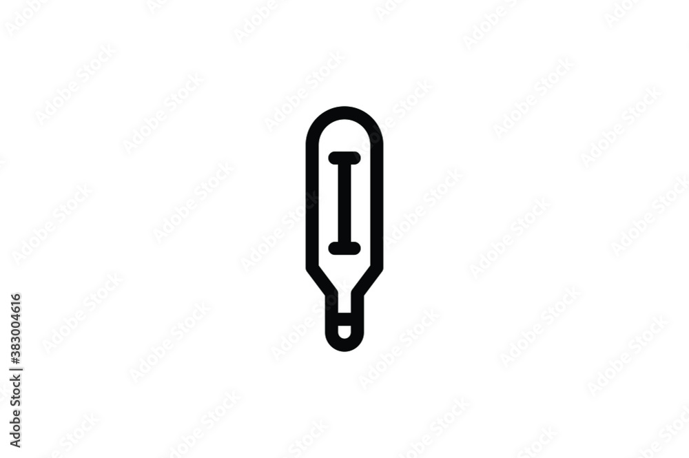 Medical Outline Icon - Thermometer Medical Outline Icon - Thermometer
