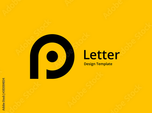 Letter P eco leaves logo icon design template elements