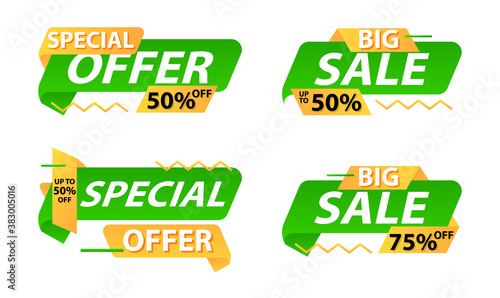 set of Online shop sale template Vector illustration