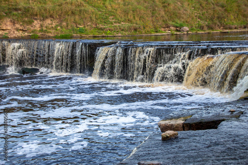 Tosna Falls in Russia. A small waterfall on a long exposure.