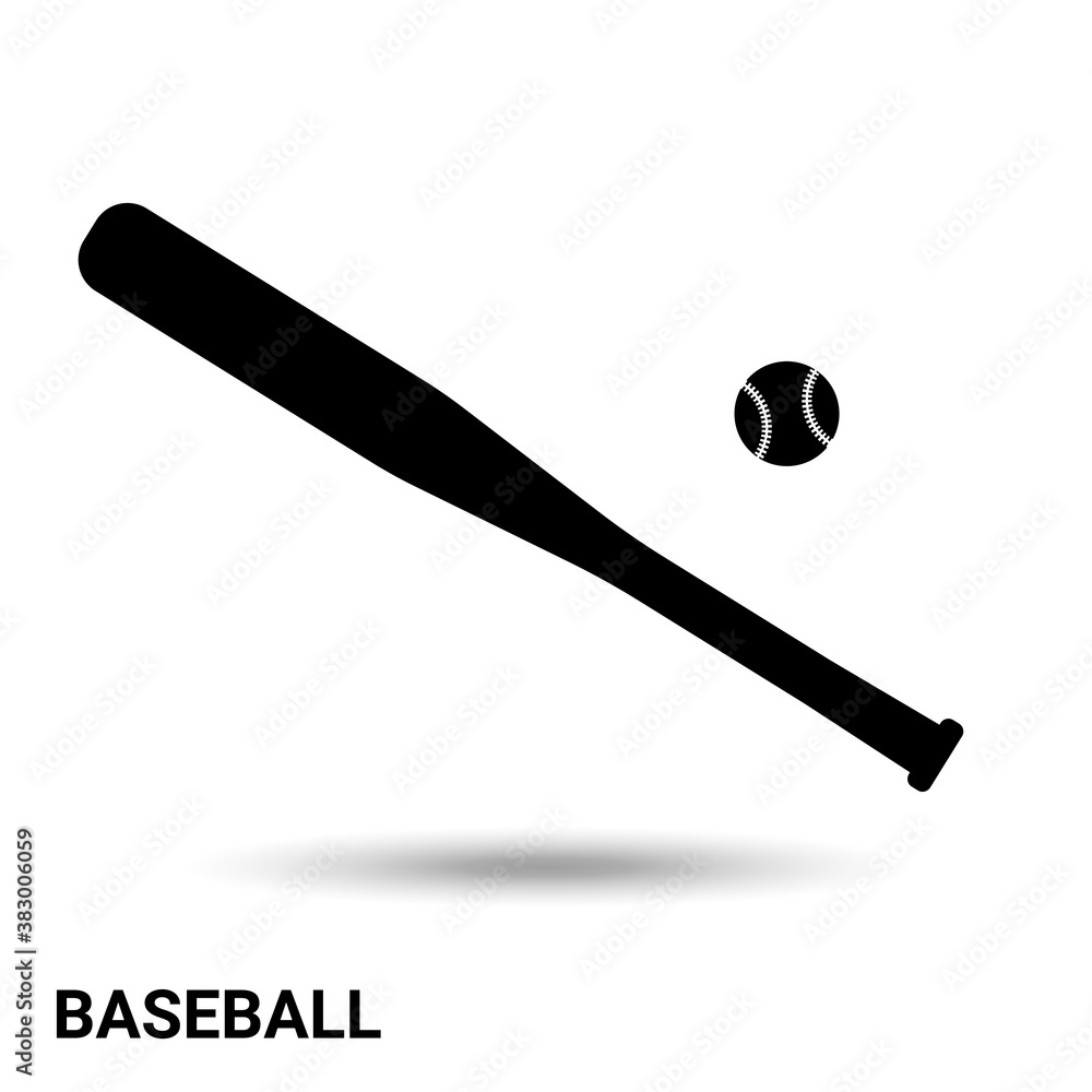 Baseball. Baseball bat and ball isolated on light background. Vector illustration. Baseball. Baseball bat and ball isolated on light background. Vector illustration.