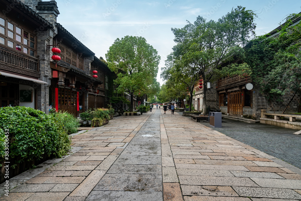 Ancient town buildings and streets in Nanjing, China Ancient town buildings and streets in Nanjing, China