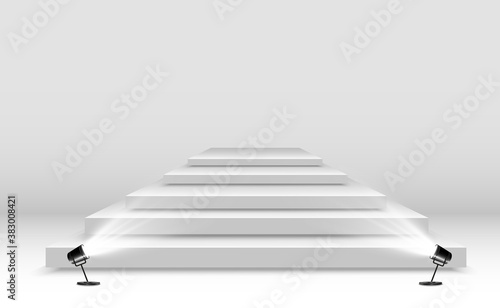 Realistic vector illustration of a 3D platform on a transparent background. A place to establish something.