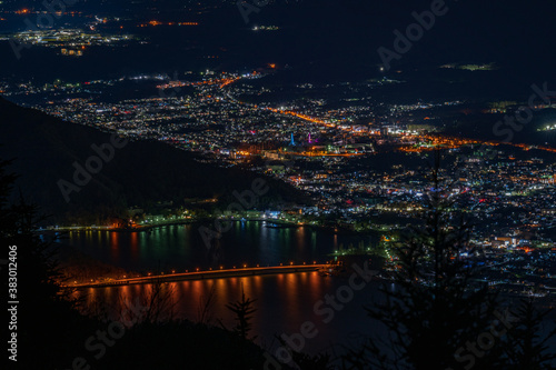 view of the city at night