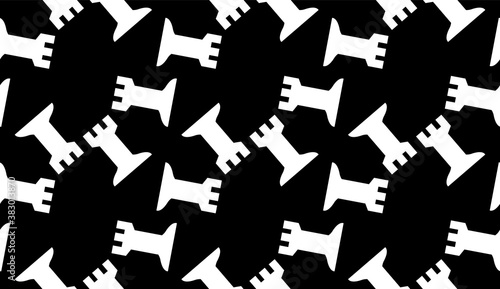 Seamless pattern with Chess rook. Endless background. Vector illustration.