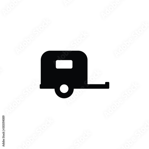 Trailer icon vector isolated on white, logo sign and symbol.