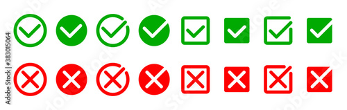 Check mark icon set. Modern symbols on white background. Vector illustration Free Download Check mark icon set. Modern symbols on white background. Vector illustration - GFXLoad