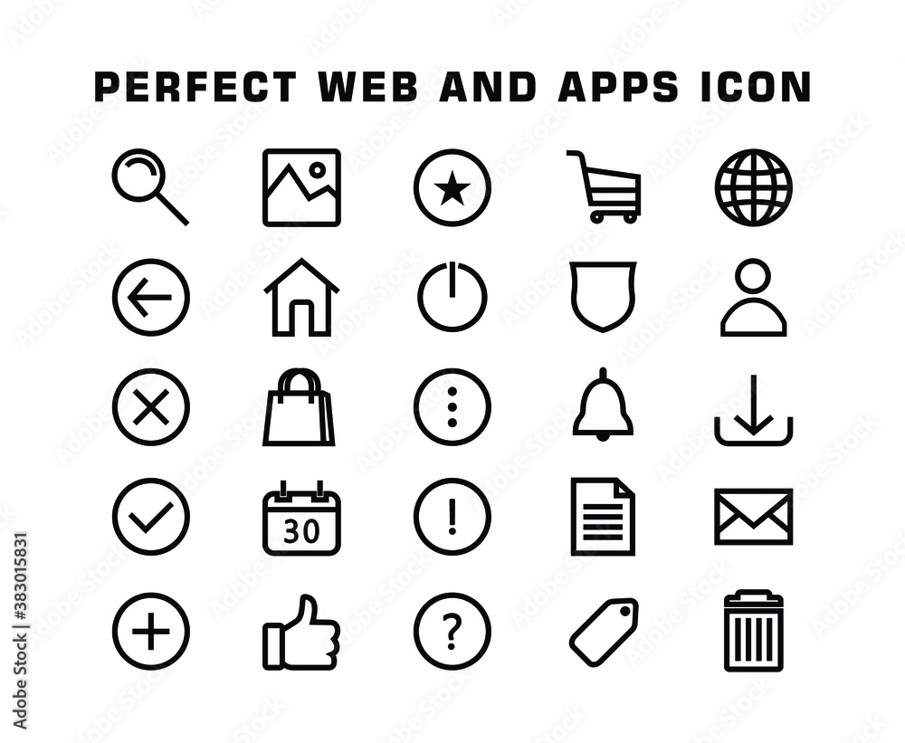 Fototapeta premium Perfect website and apps icon collection vector