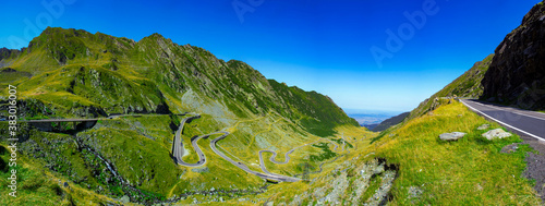 Amazing shot of the Transfagarasan road in Romania photo