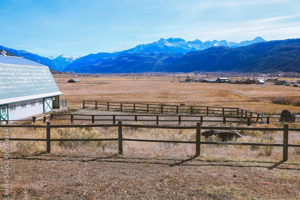 Ranch house in the fall, Ridgway, Colorado