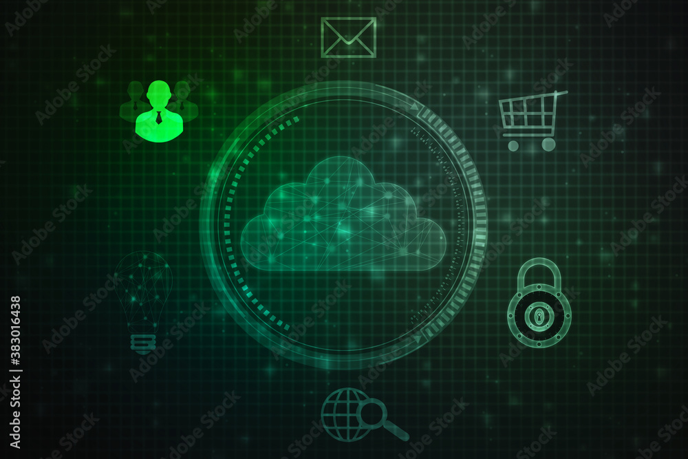 2d illustration of Cloud computing, Cloud Computing Concept, Cloud computing technology internet concept background 2d illustration of Cloud computing, Cloud Computing Concept, Cloud computing technology internet concept background