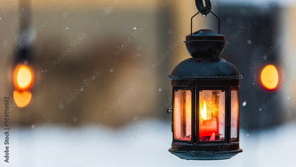 Lights, candles and Christmas atmosphere in Brunico. Scent of snow. Italy Lights, candles and Christmas atmosphere in Brunico. Scent of snow. Italy