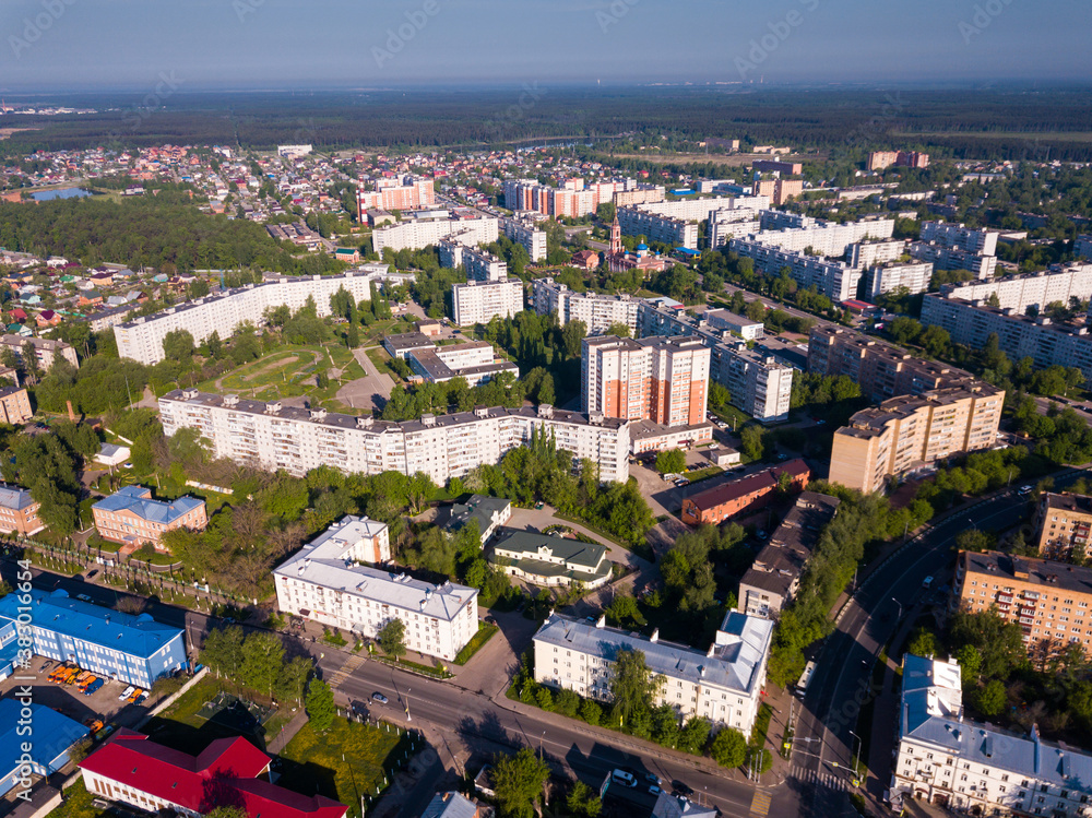 Top view of the city Orekhovo-Zuyevo. Russian Federation