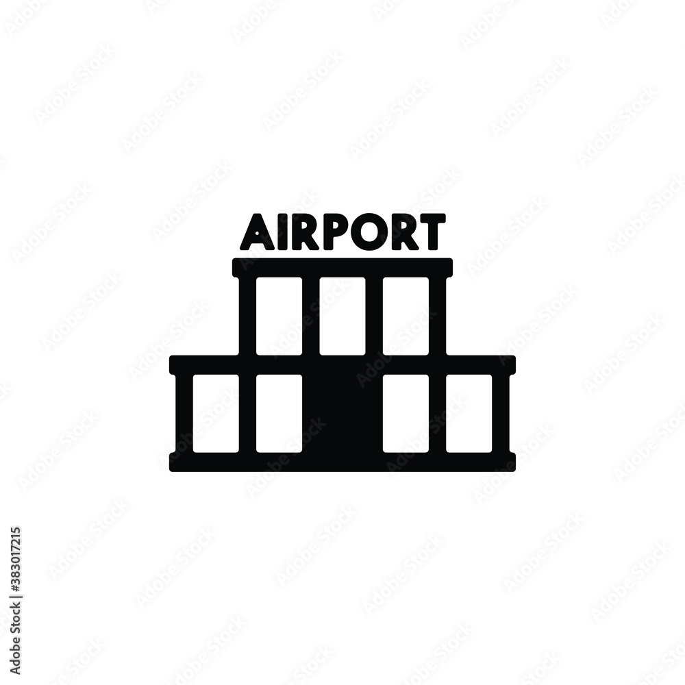Airport icon vector isolated on white, logo sign and symbol. Airport icon vector isolated on white, logo sign and symbol.