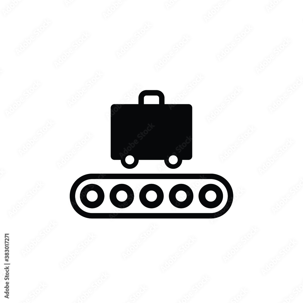 Suitcase on belt icon vector isolated on white, logo sign and symbol. Suitcase on belt icon vector isolated on white, logo sign and symbol.