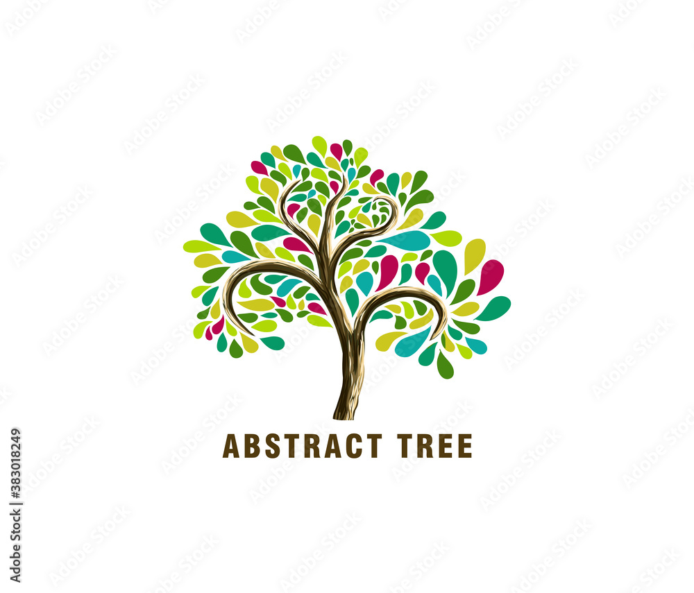 abstract colorful tree vector illustrations