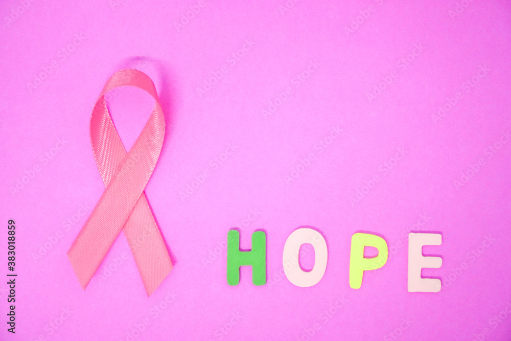 Pink cancer awareness ribbon concept Pink cancer awareness ribbon concept