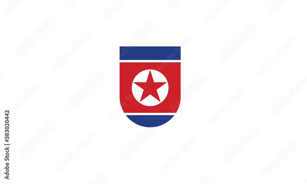 Naklejka premium North Korea flag shield vector illustration