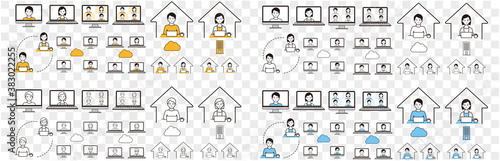 remote work at home icon