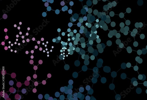 Dark Blue, Red vector backdrop with artificial intelligence data. © smaria2015