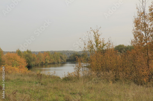 Autumn landscape on the river banks