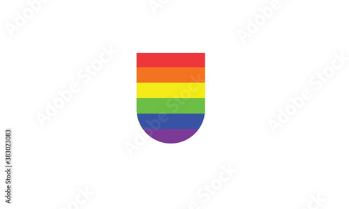 Free Download Rainbow flag shield LGBT pride vector illustration - GFXLoad