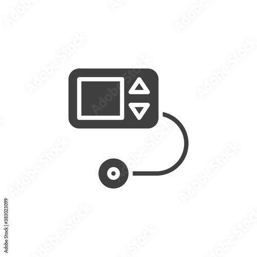 Diabetes pump vector icon. filled flat sign for mobile concept and web design. Insulin pump glyph icon. Symbol, logo illustration. Vector graphics