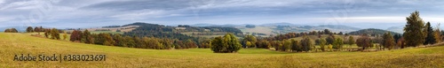 Fotografi autumn panorama from bohemian and moravian highland
