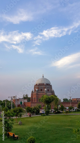 The Tomb of Shah Rukn-e-Alam located in Multan, Pakistan, is the mausoleum of the Sufi saint Sheikh Rukn-ud-Din Abul Fateh. The shrine is considered to be the earliest example of Tughluq architecture photo
